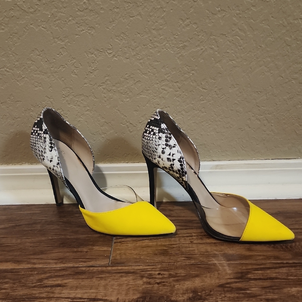 Mix 6 Yellow and Black Women's Stiletto Heels